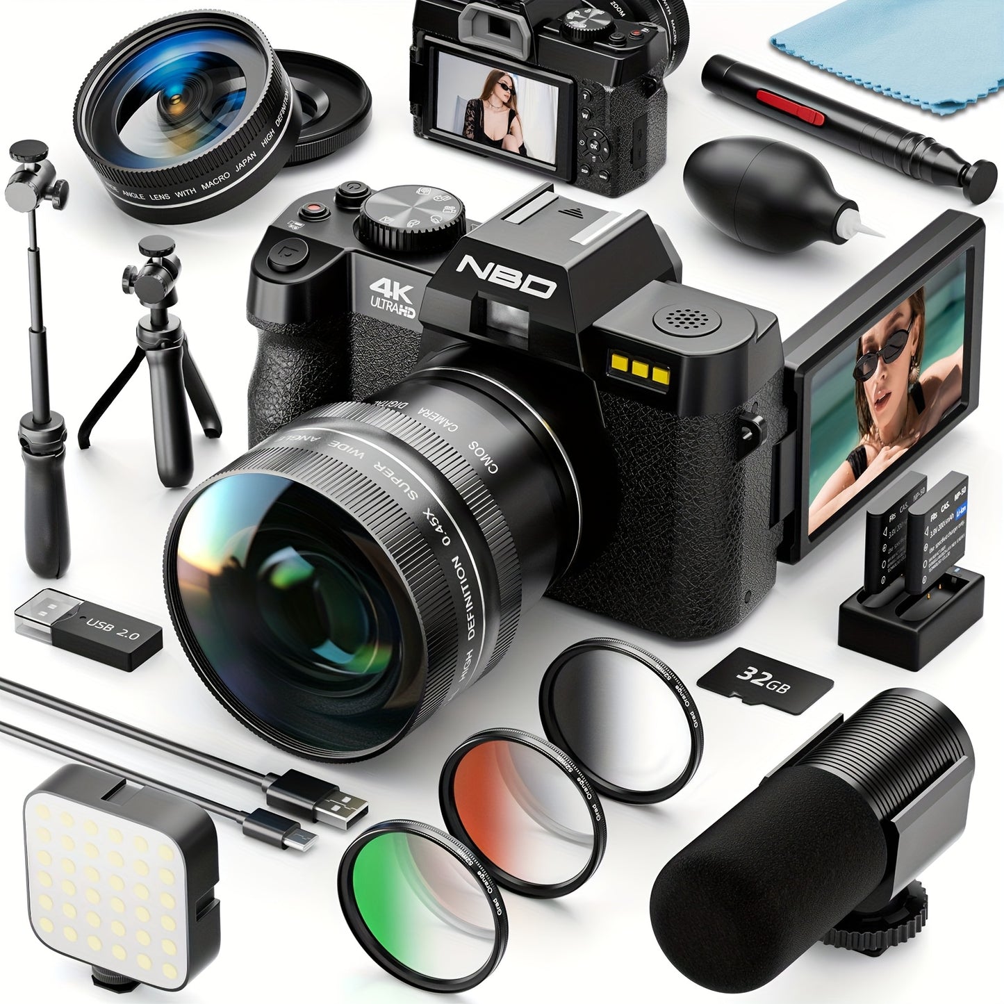 Vlogcamera – Digitale Camera – Compactcamera – Fotocamera – Videocamera – 48MP Resolutie – 4K Video Met WiFi & 16x Digitale Zoom