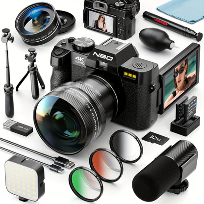 Vlogcamera – Digitale Camera – Compactcamera – Fotocamera – Videocamera – 48MP Resolutie – 4K Video Met WiFi & 16x Digitale Zoom