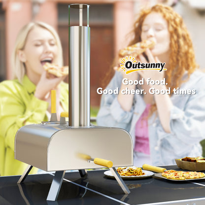 Outdoor Pizza Oven – Mobiele Pizza Oven – Draagbare Pizza Oven – Buitenoven – Pizza Grill – Roestvrij Staal – Inklapbare Poten – Pizzasteen & Schoorsteen