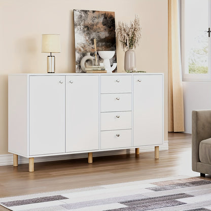 Kast – Dressoir – Opbergkast – Ladekast – Kabinet – Wit Hout – Ruime Opbergruimte – Stevig & Duurzaam Design