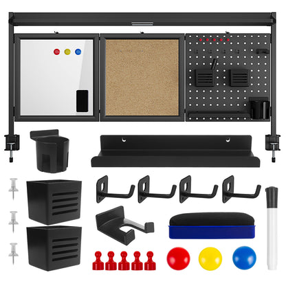 Bureau Organizer – Desk Organizer – Pennenbak – Brievenbak – Opbergrek – Multifunctioneel Met Whiteboard En Kurkbord – Klembevestiging Zonder Boren – Inclusief Accessoires