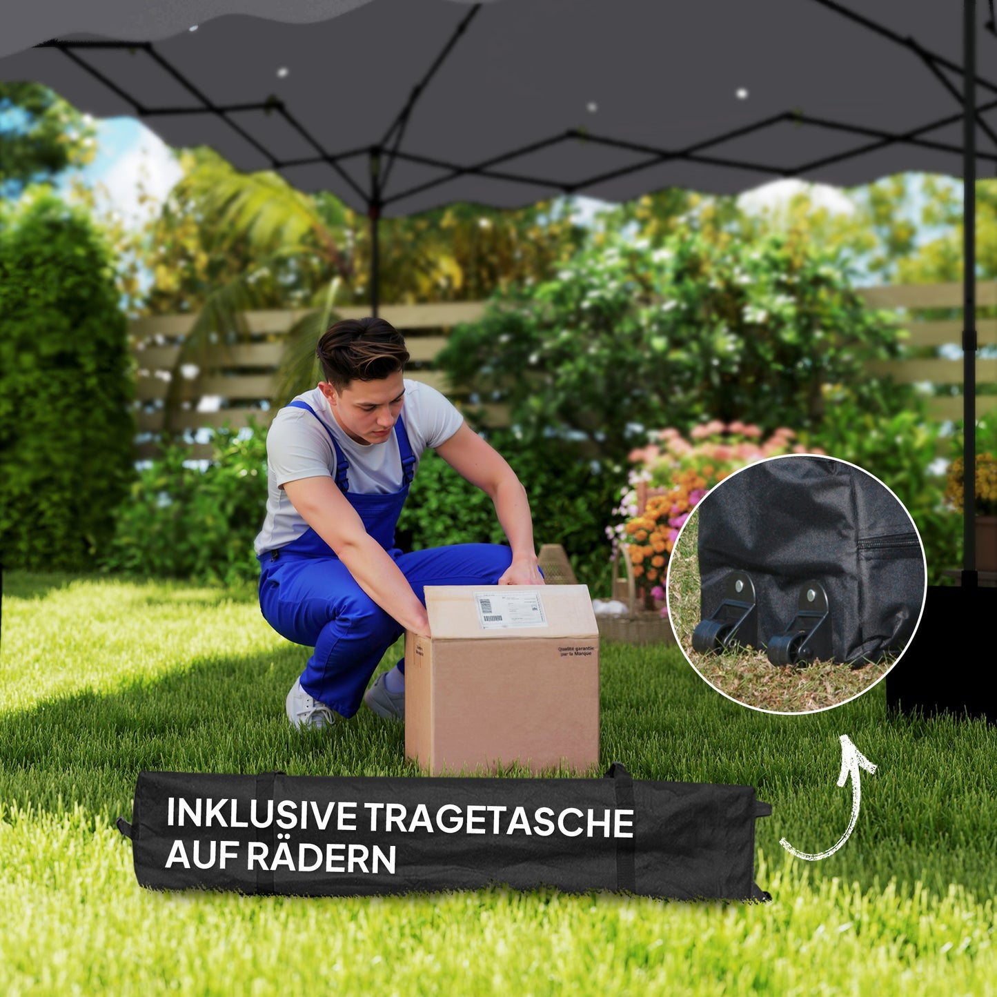 Partytent – Paviljoen – Feesttent – Tuinent – Vouwtent – 3x3 Meter – Waterdicht Oxford Stof Met UPF50+ UV-Bescherming