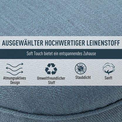 Fauteuil – Relaxfauteuil – Leunstoel – TV Stoel – Zitstoel – Linnen Bekleding – Rugkussen – 52,5x69x77 cm – Massief Rubberhout