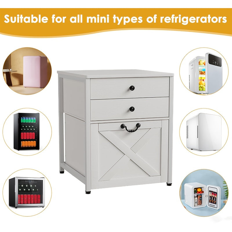 Ladekast – Ladenkast – Commode – Opbergkast – Kast – Mini Ladekast met 2 Lades en Verrijdbaar Kastje – Stevig Tot 110 kg – Compact Wit Design 55x58x69 cm