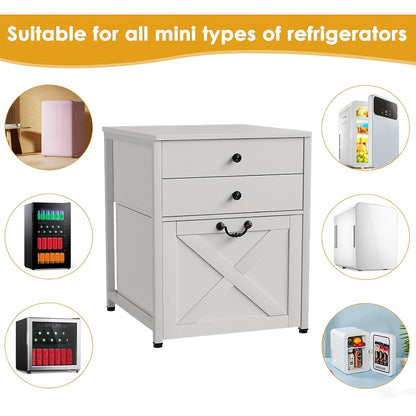 Ladekast – Ladenkast – Commode – Opbergkast – Kast – Mini Ladekast met 2 Lades en Verrijdbaar Kastje – Stevig Tot 110 kg – Compact Wit Design 55x58x69 cm