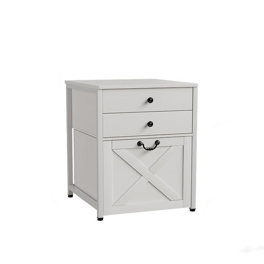 Ladekast – Ladenkast – Commode – Opbergkast – Kast – Mini Ladekast met 2 Lades en Verrijdbaar Kastje – Stevig Tot 110 kg – Compact Wit Design 55x58x69 cm
