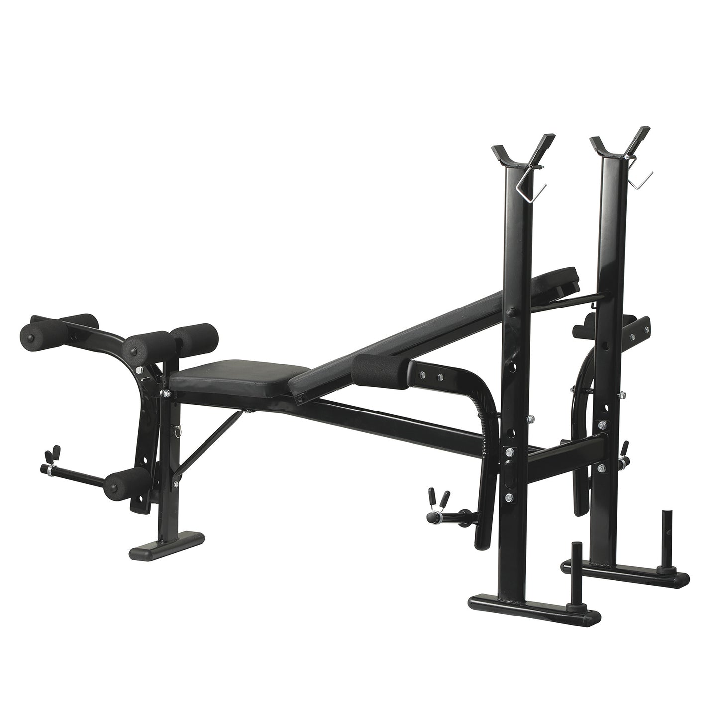 Alles-In-Één Bench Press Set – Krachttrainingsbank – Preacher Curl Bank – Leg Developer – IJzeren Constructie – Compact Formaat – Ergonomisch Design