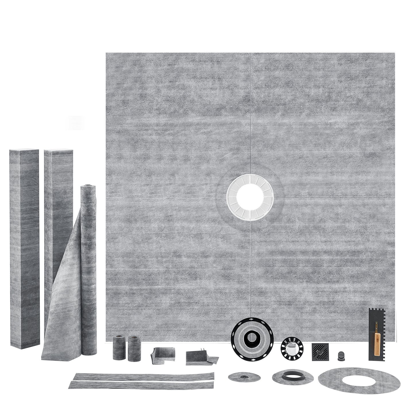 Douchebak – Douchepan – Douchevloer – Doucheplaat – Douchevloerplaat – Waterdicht HDPE Membraan – Roestvrijstalen Afvoerrooster 1828x1828mm