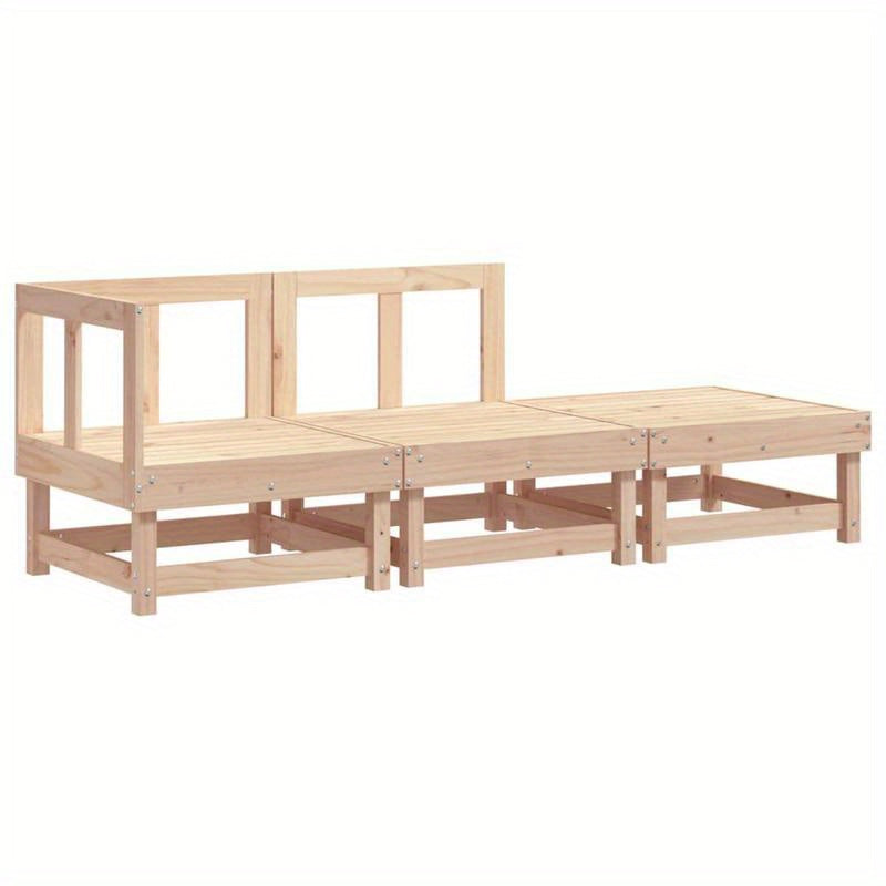 3-delige Loungeset – Tuinset – Loungeset – Tuinmeubelen – Tuinbank Bruin – Massief Grenenhout – Compact Formaat