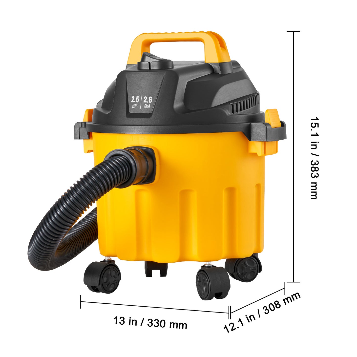 Nat- en Droogzuiger – Industriële Stofzuiger – Werkplaatszuiger – Bladblazer – Autozuiger – 10 Liter Reservoir – 2 Peak HP Motorkracht