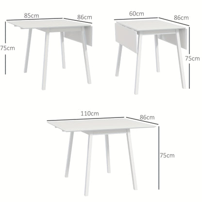 Klapptafel – Inklapbare Eettafel – Opklapbare Tafel – Ruimtebesparende Tafel – Kleine Tafel – Bamboe – Lichtgewicht & Stevig – Wit