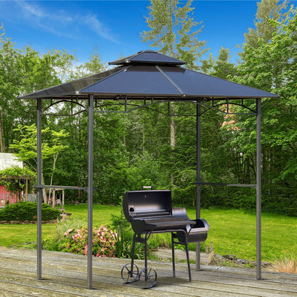 Barbecue Shelter – Tuinoverkapping – BBQ Paviljoen – Grill Schuur – Buitenkeuken Overkapping – Aluminium Constructie – Dubbel Polycarbonaat Dak – Zwart