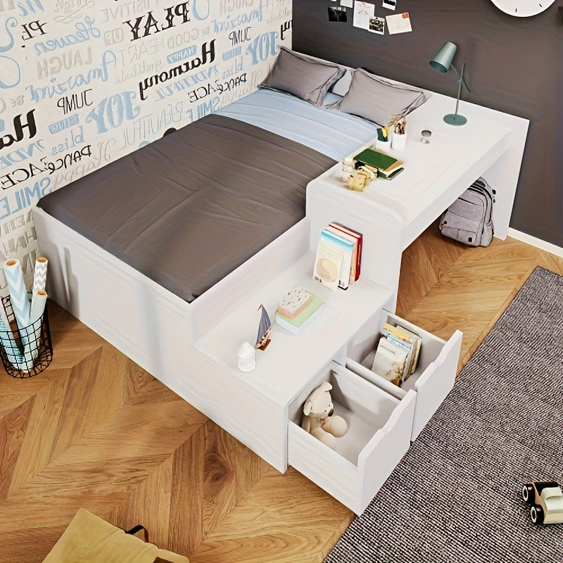 Minimalistisch Bedframe – Bedframe – Bedbodem – Bed Stevig – Slaapkamermeubel – Wit – Direct Gebruik – Duurzaam Bamboe