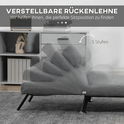 Convertible Sofa Bed Chair with Adjustable Backrest - Sleeper Sofa, Heavy-Duty 149.69KG Capacity, Space-Saving Modern Design, No Assembly Required - Ideal for Living Room, Bedroom, Apartment, Dorm - Easy-Clean Fabric Upholste