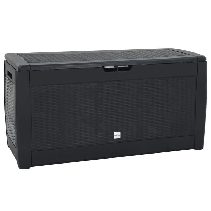 Tuinkist – Opbergbox – Kussenbox – Tuinopbergkast – Tuinbox – Ruim 310L – Duurzaam Polypropyleen – Weerbestendig Antraciet – 119x48x60 cm – Rechthoekig Design