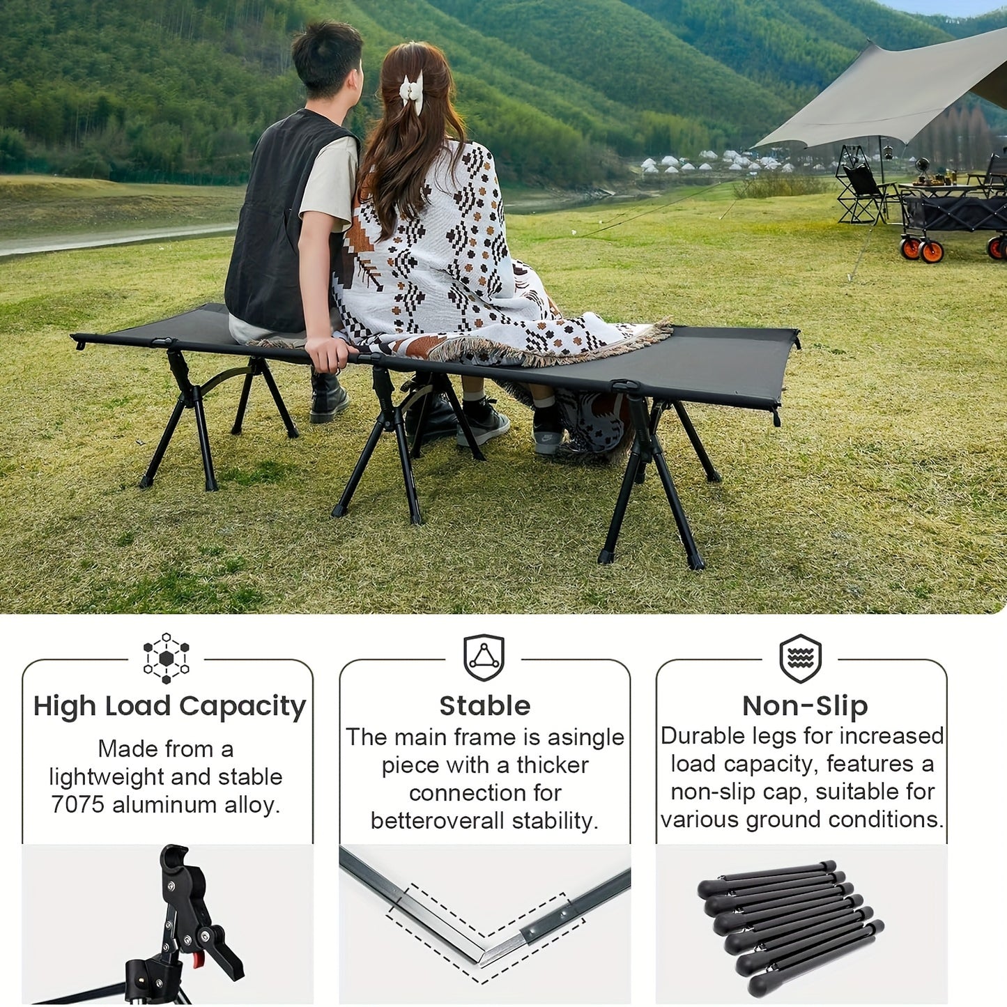 Loungestoel – Relaxstoel – Fauteuil – Zitzak – Logeerbed – Waterafstotend 600D Oxford Stof – Maximaal 150 kg draagvermogen – Inclusief Opbergtas – 192 x 67 x 40 cm