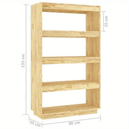 Bookshelf/Room Divider 80X35X135 Cm Made of Solid Pine Wood