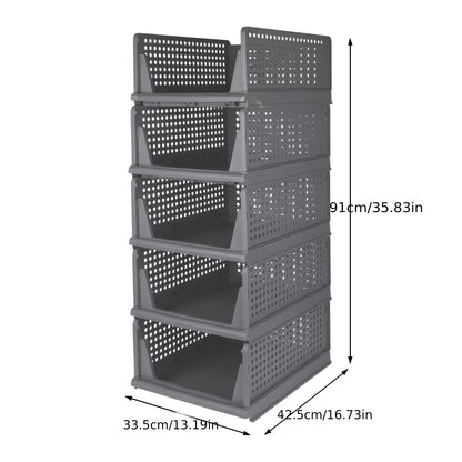 10pcs Clothing Storage Box Set, 33*42*90cm Foldable Clothing Organizer, Stackable Clothing Storage Unit, Mounted Closet Systems, Wardrobe Management, Space Saving Storage, Mounted Closet Organizer, Stackable Storage Unit, Fun