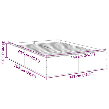 Bedframe – Ledikant – Bedbodem – Slaapkader – Onderstel – Sonoma Eiken – 140x200 Cm – Hoogwaardig Kunsthout