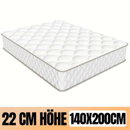 Matras – Koudschuim Matras – Pocketvering Matras – Tweepersoonsmatras – 7-Zones Matras – 160x200 cm – Stevig Niveau 3 – 22 cm Hoog – Ademend – Rugondersteuning