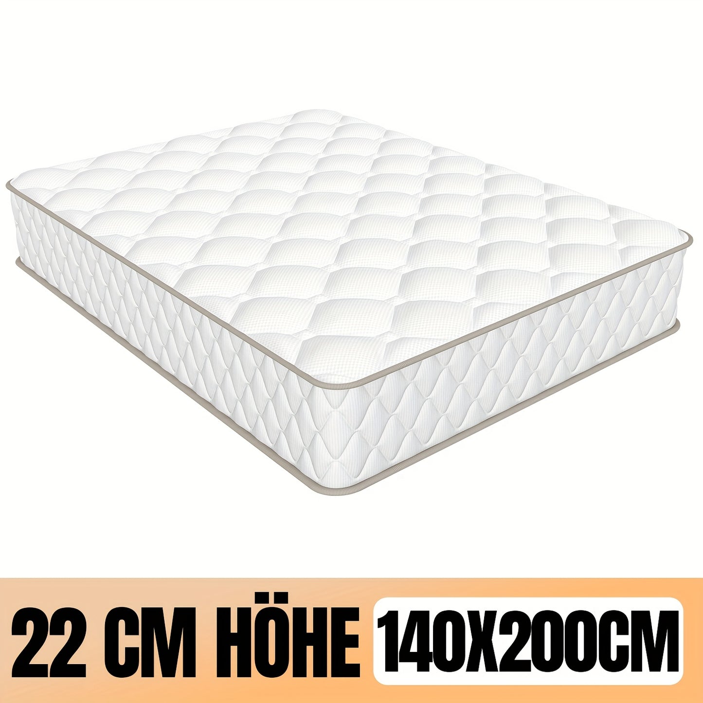 Matras – Tweepersoonsmatras – Koudschuimmatras – Pocketveringmatras – 7-Zones Matras – 160x200 cm – Stevigheid Niveau 3 – Ademend Katoenen Tijk