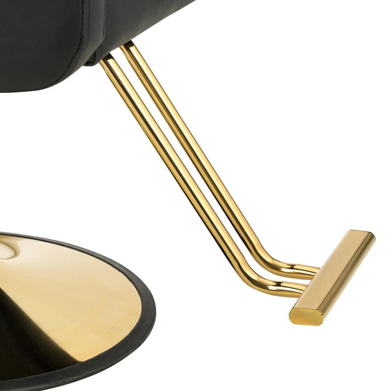 Barber Chair with Footrest BARTON - Black - QUORE