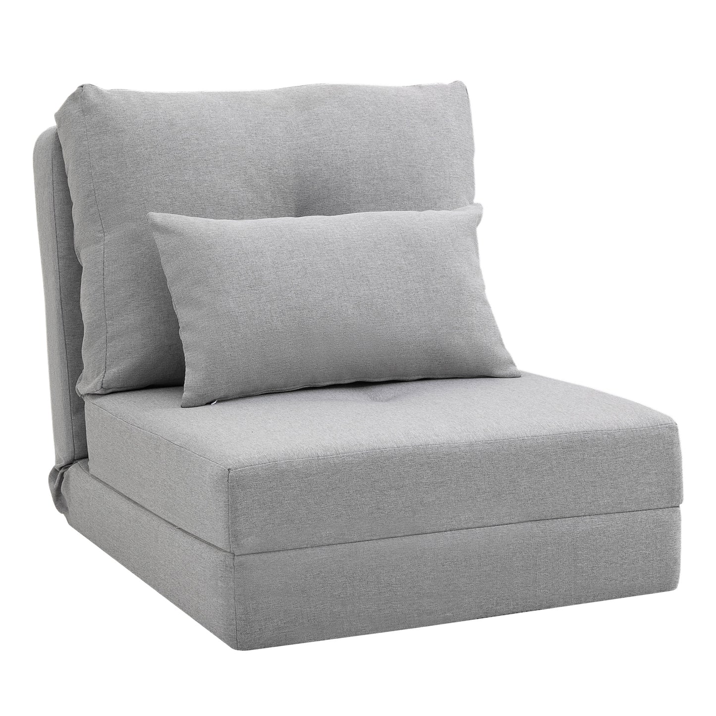Zitzak – Zitzakstoel – Fauteuil – Loungestoel – Slaapstoel – Verstelbare Rugleuning 105°-180° – Ademend Linnen Met Kussen – Lichtgrijs