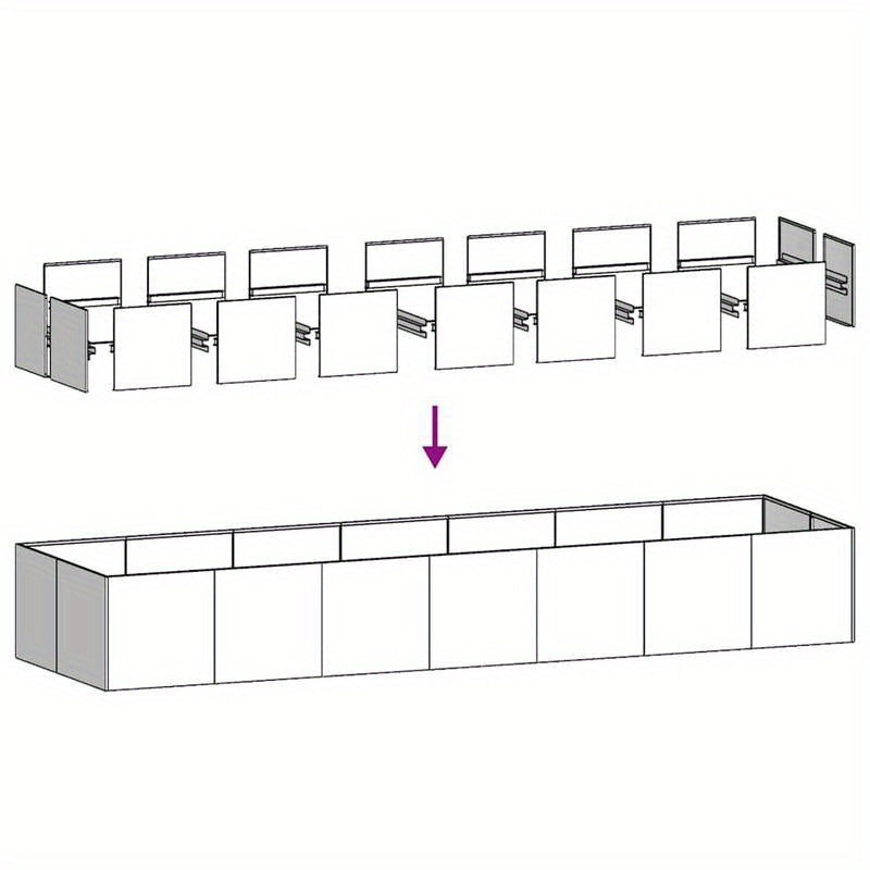 Bloembak – Plantenbak – Verhoogde Plantenbak – Plantenbak Voor Balkon – Tuinbak – Gegalvaniseerd Staal – Weerbestendig – 280x80x40 cm