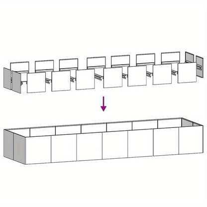 Bloembak – Plantenbak – Verhoogde Plantenbak – Plantenbak Voor Balkon – Tuinbak – Gegalvaniseerd Staal – Weerbestendig – 280x80x40 cm
