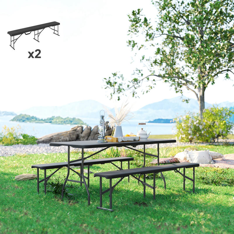 Campingbank – Outdoor Bank – Kampeerbank – Tuinbank – Picknickbank – Draagvermogen 240 kg – Lichtgewicht & Robuust A-frame