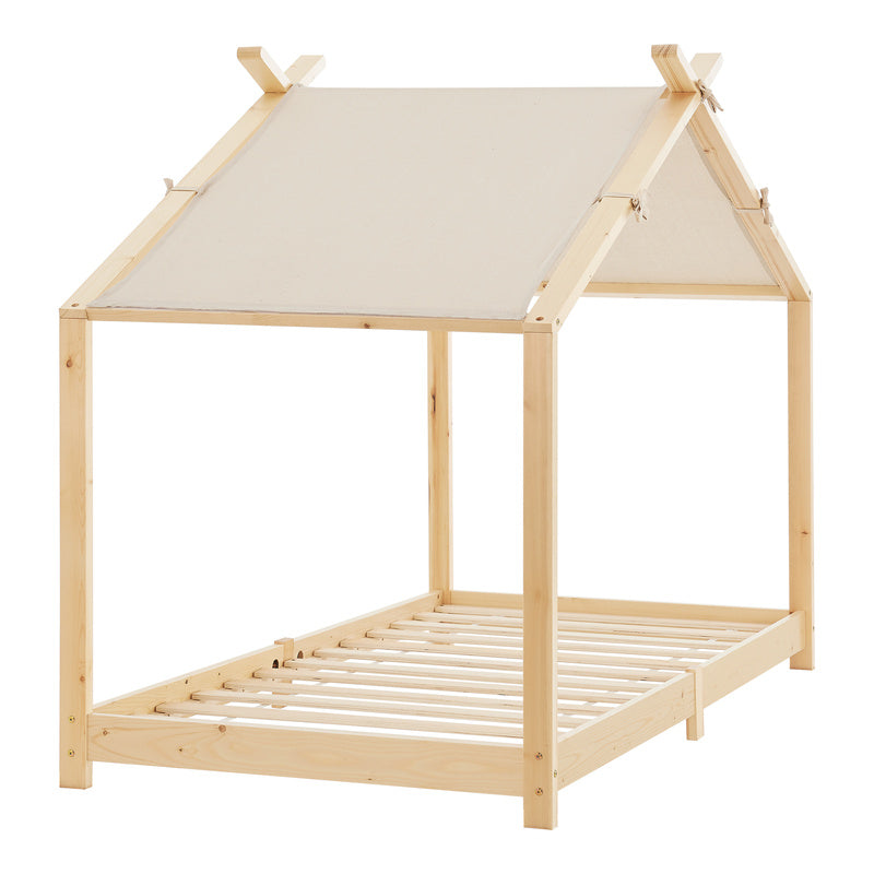 Kinderbed – Bed Huisbed – Kinderkamerbed – Eenpersoonsbed – Bedframe – 90 x 200 cm – Stevig Houten Materiaal – Veilig & Duurzaam Ontwerp