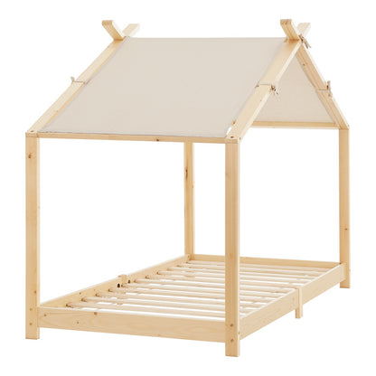 Kinderbed – Bed Huisbed – Kinderkamerbed – Eenpersoonsbed – Bedframe – 90 x 200 cm – Stevig Houten Materiaal – Veilig & Duurzaam Ontwerp