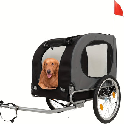 Hondenfietskar – Hondenkar – Fietskar – Hondenbuggy – Hondenaanhanger – Opvouwbaar – Geschikt voor Honden tot 40 kg – Stevig Stalen Frame – Quick Release Wielen