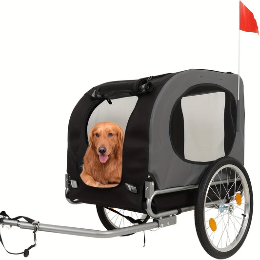Hondenfietskar – Hondenkar – Fietskar – Hondenbuggy – Hondenaanhanger – Opvouwbaar – Geschikt voor Honden tot 40 kg – Stevig Stalen Frame – Quick Release Wielen