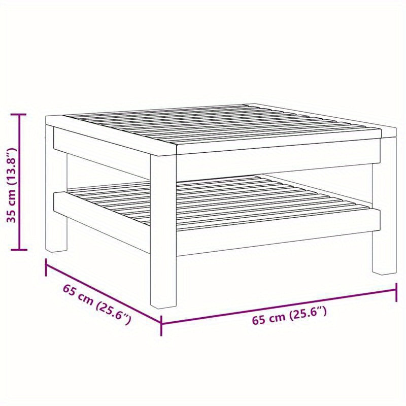 Coffee table 65x65x35cm massief acaciaWood Removable, suitable for indoor use and suitable for all seasons