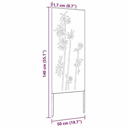 Tuinscherm – Privacyscherm – Schuttingpaneel – Balkonafscheiding – Terrasscherm – Zwart Met Bloemmotief – 50x140 cm – Koudgewalst Staal