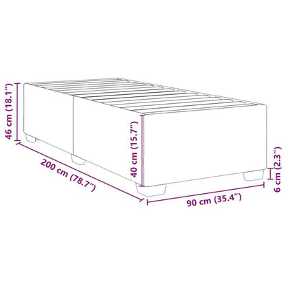 Bed frame without Mattress Grigio Chiaro 90x200cm Tissue Practical, removable, suitable for all seasons