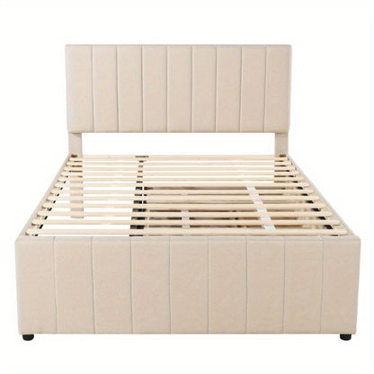 Uittrekbed – Logeerbed – Bedbank – Opbergbed – Jongerenbed – 140x200 cm – Huidvriendelijke Linnen Bekleding