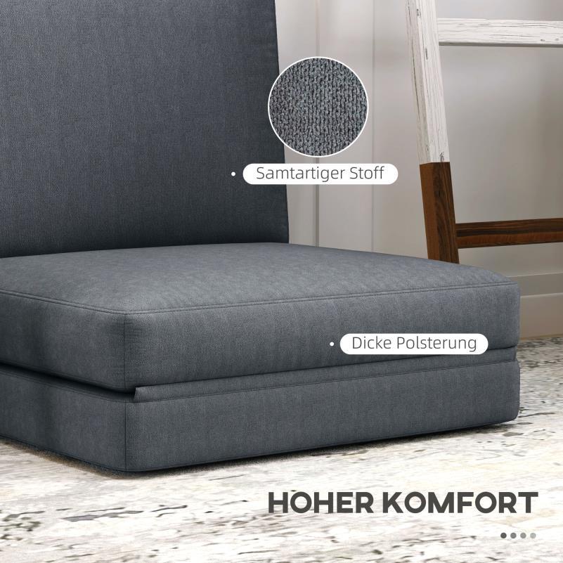 Bedbank – Slaapbank – 3-in-1 Bank – Logeerbed – Sofa – Opvouwbaar – Donkergrijs Fluweel – Stevig Frame tot 240 kg