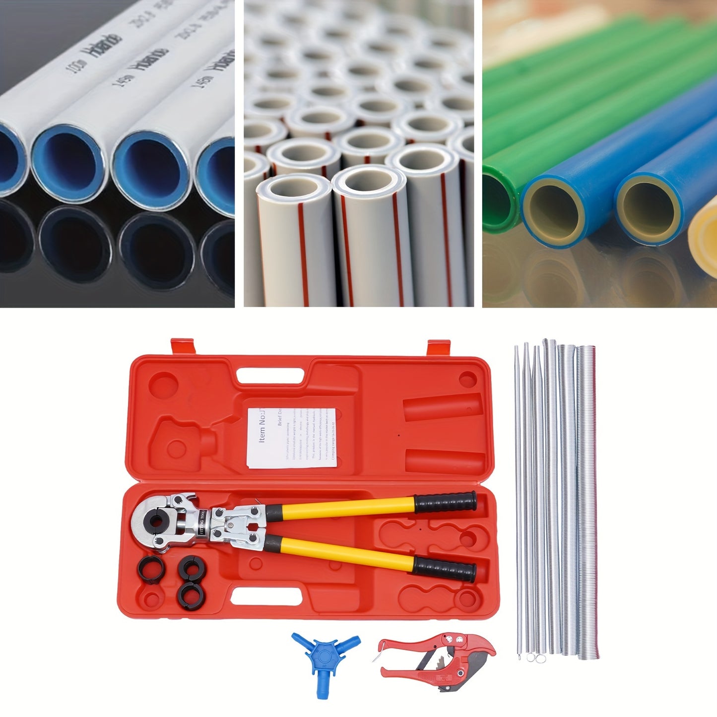 Buig- En Pers Tang – Krimptang – Pijpenpers – Slangknijper – PEX Tang – Handgereedschap – 16-32mm Kalibratie – Draagkoffer En Versterkte Hendel – Rood