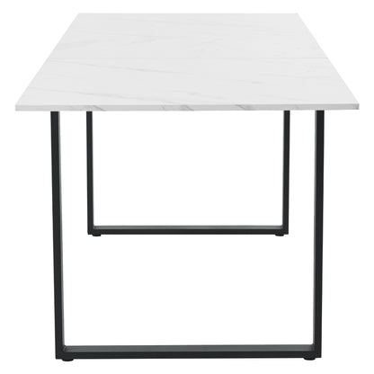 Extendable/Telescopic Dining Table with Expandable/Telescopic Length (140/180) - Modern Marble Tabletop & Sturdy Metal Frame Suitable for Home & Office, Space-Saving Expandable Desk Table