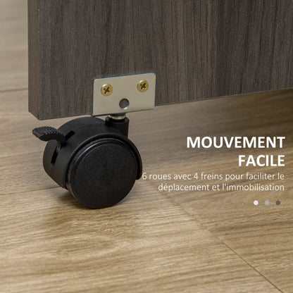 Opvouwbare Keukentafel – Uitklapbare Eettafel – Vouwtafel – Klaptafel – Uitschuifbare Tafel – Met 2 Laden En 1 Kast – Compact 120x60x76,5 cm – Grijs