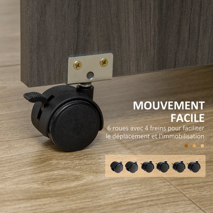 Opvouwbare Keukentafel – Uitschuifbare Eettafel – Inklapbare Tafel – Trolley Tafel – Werktafel – Met 2 Opvouwbare Bladen – Voorzien Van 2 Laden En 1 Kast – Donkergrijs – Compact En Ruimtebesparend – Afmetingen 120x60x76,5 cm