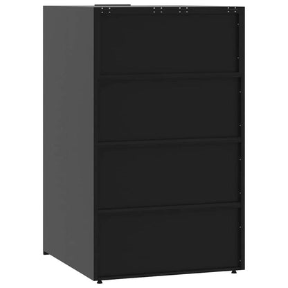 Afvalcontainer Buiten – Afvalbak – Vuilnisbak – Prullenbak – Afvalton – Gepoedercoat Staal – Grote Capaciteit 69x79x117 cm