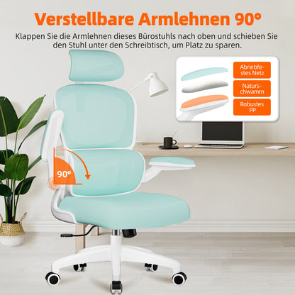 Office Chair with Adjustable Headrest, Armrests, and Lumbar Support, Load Capacity up to 150 kg