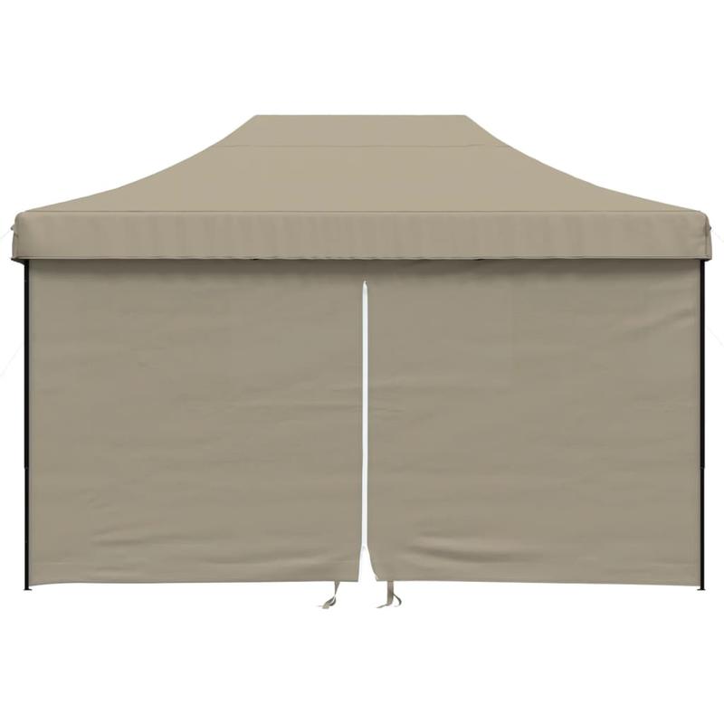 Partytent – Opvouwbare Tent – Vouwtent – Feesttent – Pop-up Tent – Taupe – 4 Zijwanden – Snel Op te Zetten