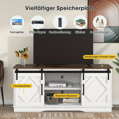 TV-meubel – TV-kast – TV-standaard – Entertainmentmeubel – Mediameubel – 150x40x60 cm – Schuifdeuren met Verstelbare Planken – Modern Minimalistisch Rustiek Design