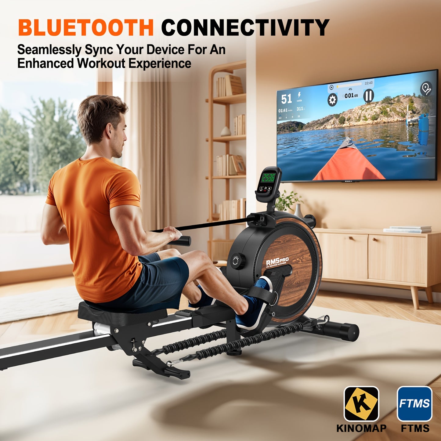 Roeitrainer – Roeimachine – Roeiapparaat – Roeiapparaat – Roeitrainer Magnetisch – 16 Weerstandsniveaus – Inklapbaar Compact – Stevig Stalen Frame