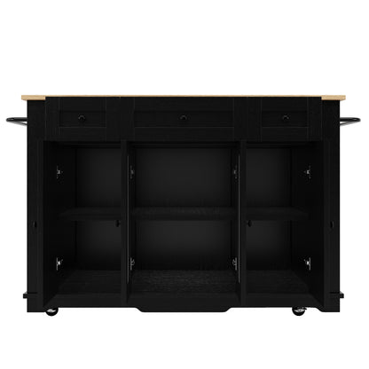 Keukentrolley – Keukenwagen – Keukenmeubel – Werkstation – Serveerwagen – Uitklapbaar Werkblad – Houtlook MDF – 106×50/78×90,5 cm – Zwart