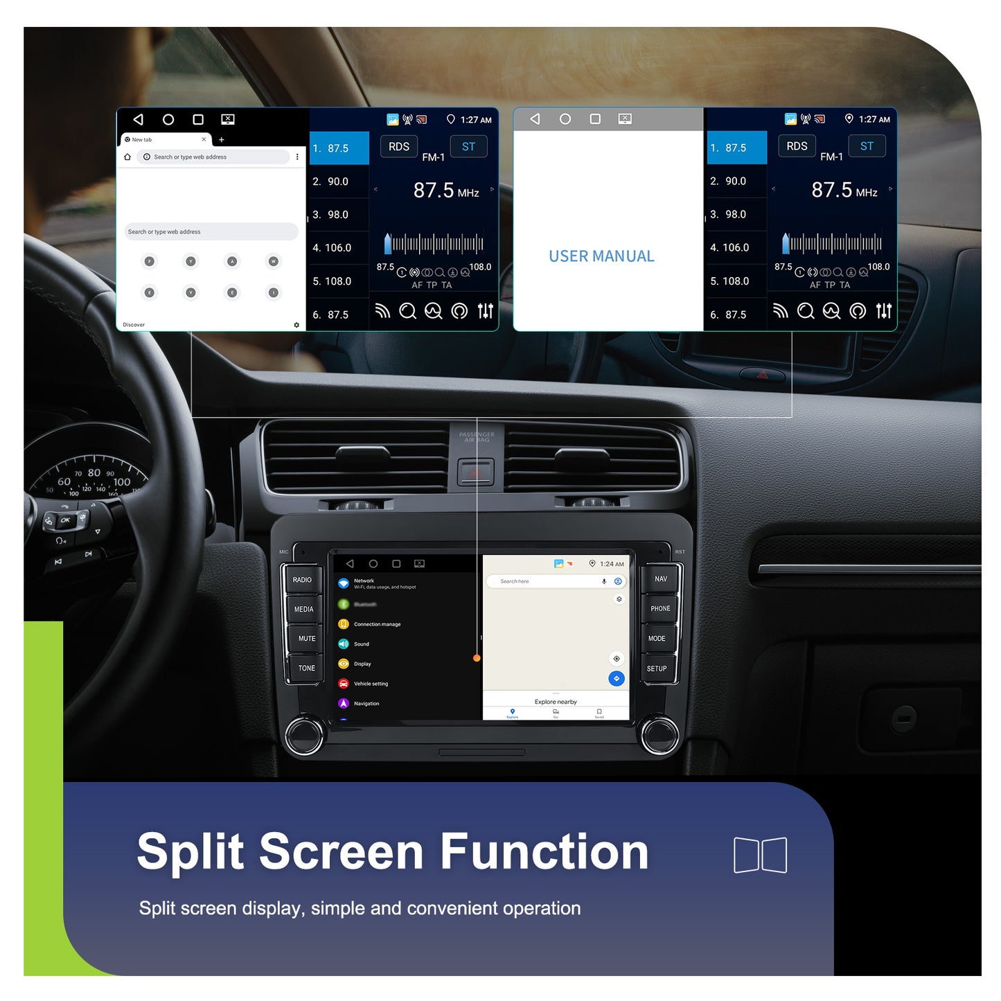 Autoradio – Car Radio – Auto Radio – Multimedia Systeem – In-Car Entertainment – 12,7 Inch HD Touchscreen – Wireless CarPlay & Android Auto met Camera en Microfoon